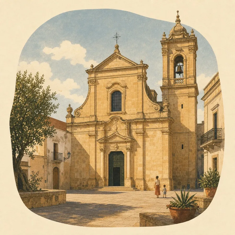 Das Portal aus Lecce-Stein, die Barockaltäre und die historische Orgel