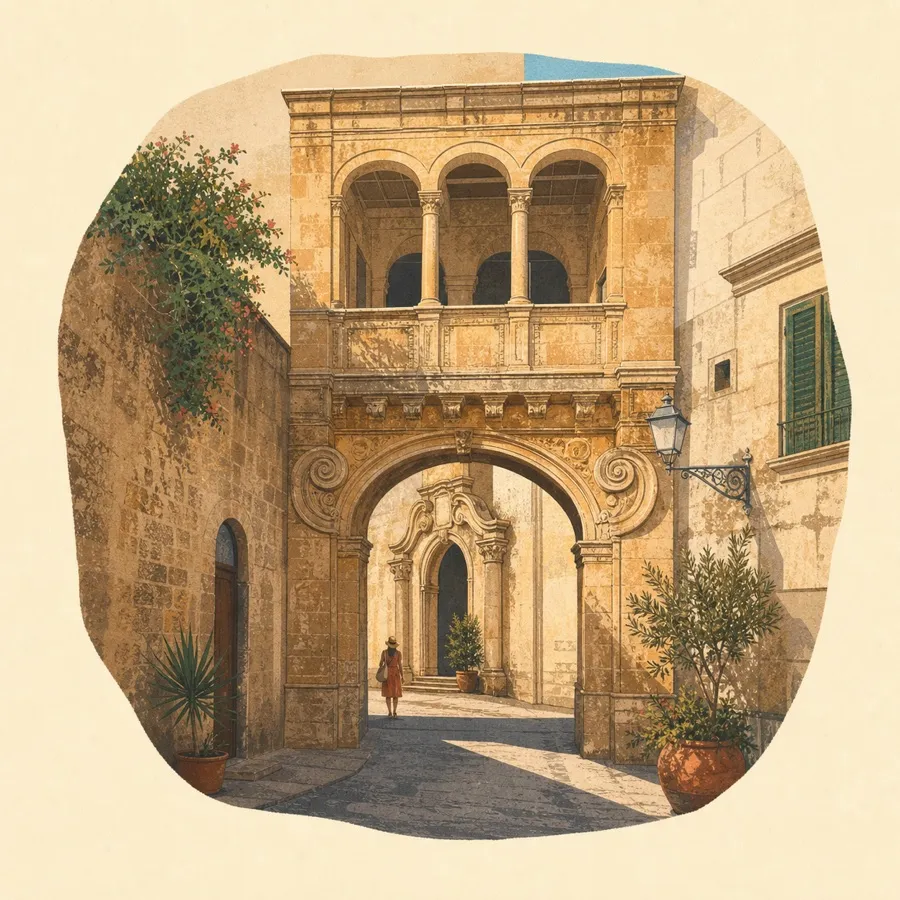 Die zurückgesetzte Loggia und die vielschichtige Eingangsfolge